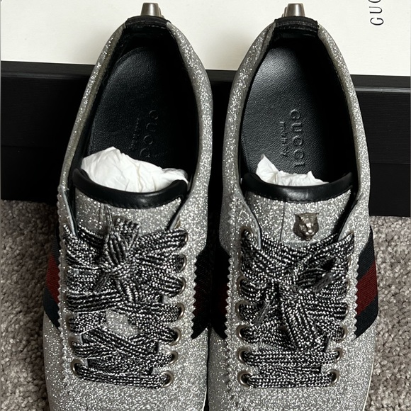 GUCCI Bambi sneaker/trainers silver glitter EU 36 1/2 - Picture 7 of 9